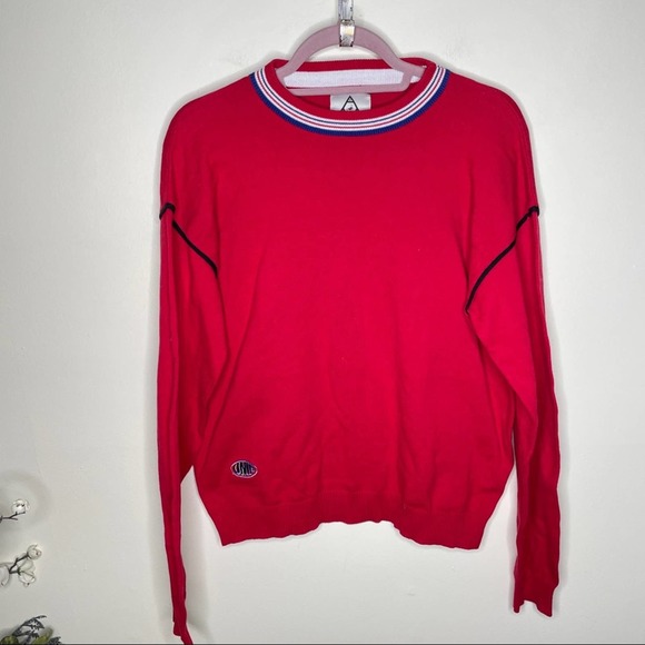 UNIF Riley Ringer Sweater Red {WW39} - Picture 2 of 6